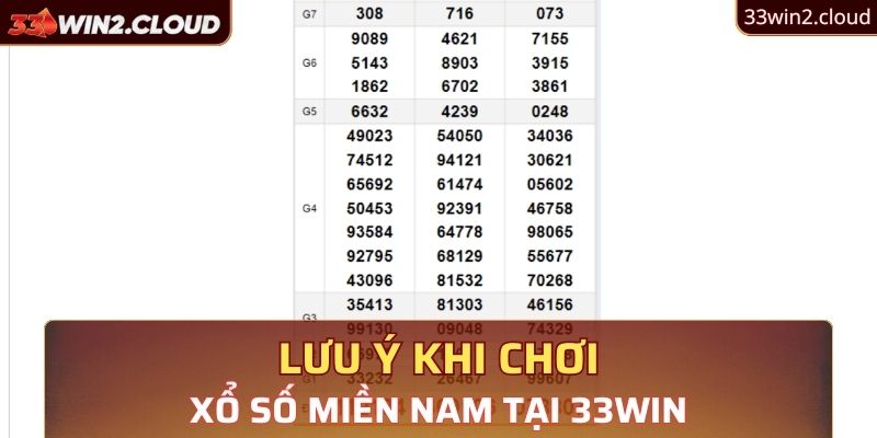 Lưu ý khi chơi xổ số miền Nam tại nhà cái 33Win 2024